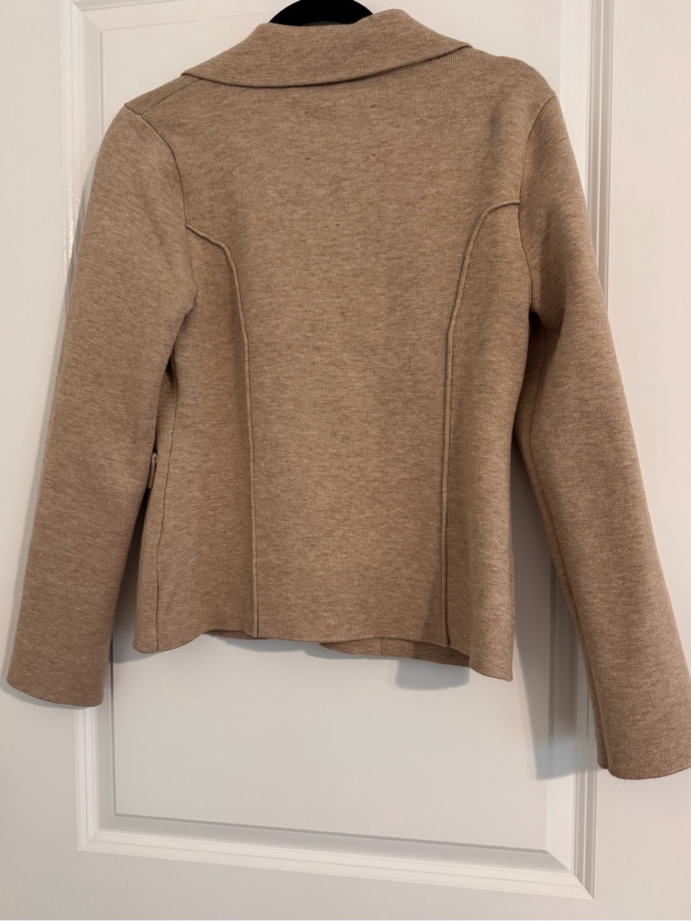 Anthropologie Camel Beige Knit Open Blazer